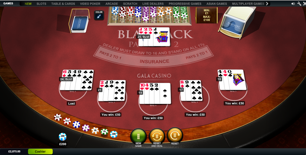 gala casino RNG Blackjack